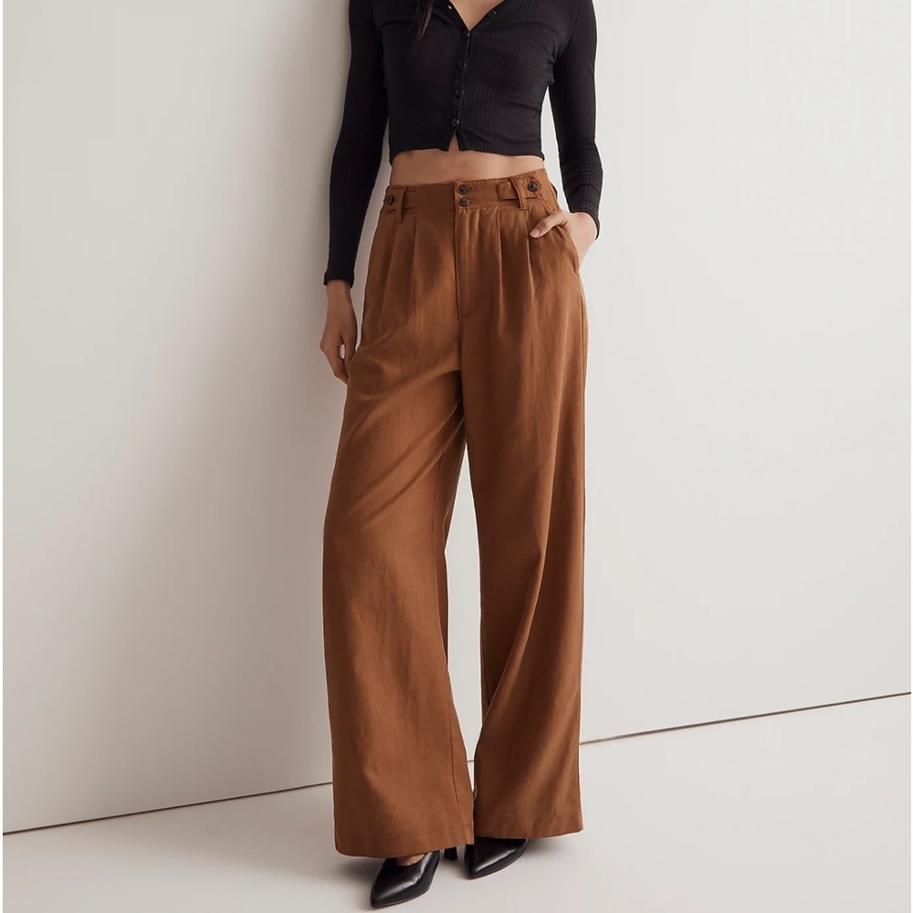 Madewell Harlow Wide Leg Pant in Acorn NWOT